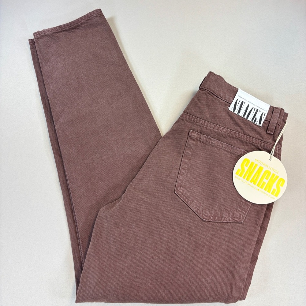 NEW Mother Snacks High Waisted Twizzy Skimp Jeans Women 31 French Roast Brown